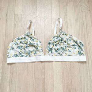 Old Navy 4X cotton modal floral bra white green yellow soft comfort